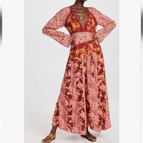 Free People Floral Maxi Dress - Red and Pink - Picture 2 of 11